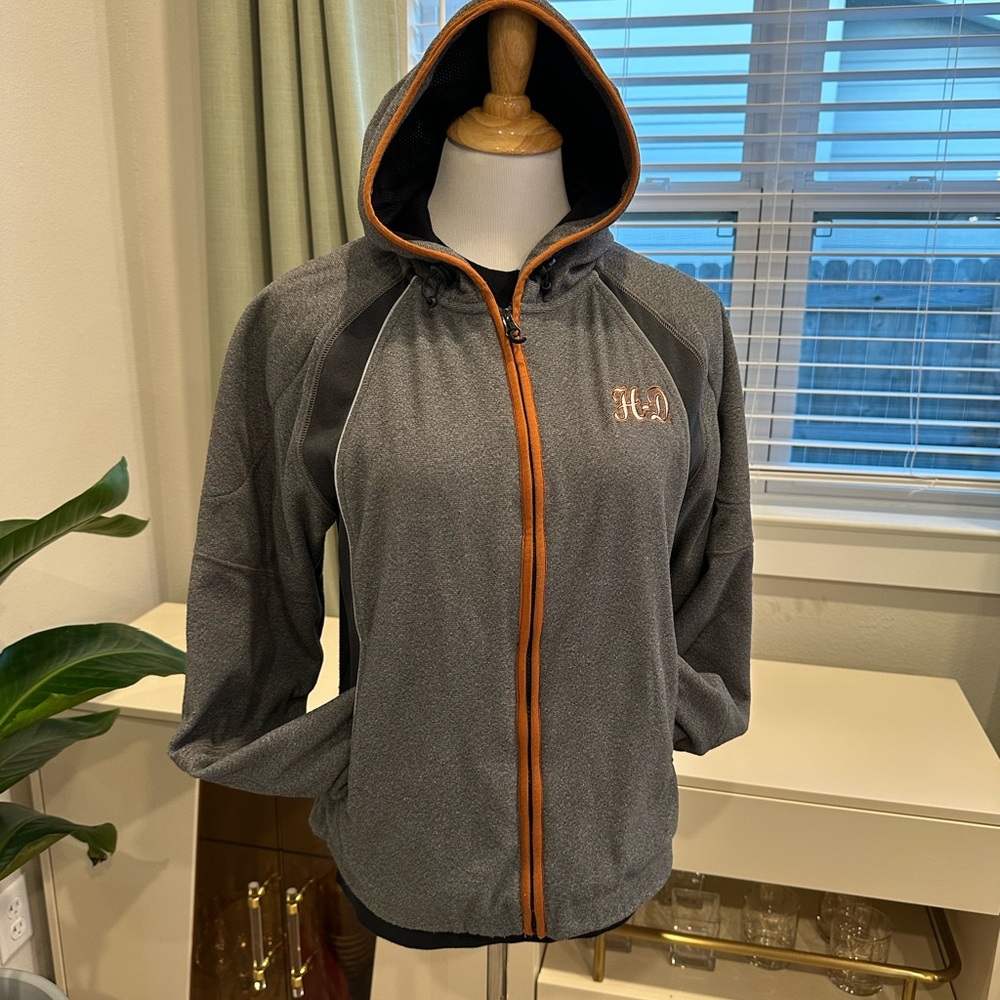 Harley-Davidson Women’s Embroidered Winged Logo Zip-Up Hoodie Jacket - Grey